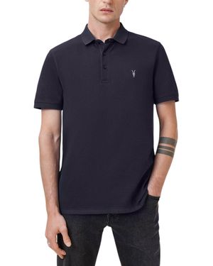 AllSaints Reform Polo Shirt Summer Casual T Shirts - Blue
