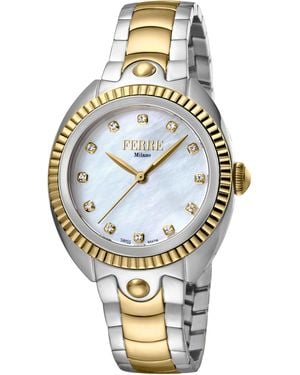Ferré Ladies Mother Of Pearl Dial Gp Watch - Metallic