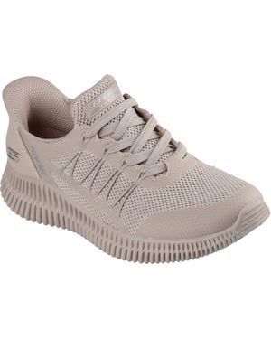Skechers Bobs Geo Lite Divine Pace Dames Tan Sneakers - Grijs