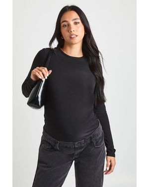 Boohoo Maternity Soft Touch Crew Neck Long Sleeve T-Shirt - Black