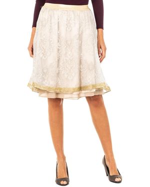 La Martina High Elastic Waist Skirt With Chiffon Lining Jwkg01 - Natural