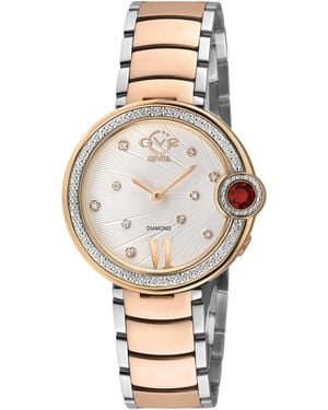 Gv2 Perugia Diamond Watch, Iprg Case, Dial, Two-Toned Ss/Iprg Bracelet - Natural