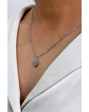 SVNX Crystal Heart Pendant Necklace - Brown