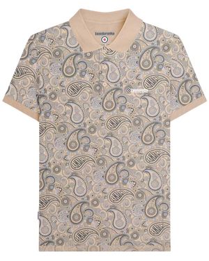 Lambretta Paisley Polo Shirt Cotton - Grey
