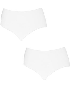 Q En Pack Of 2 High Waist Bamboo Knickers Q906 - White