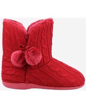Fleet Foster Apple Bootie Slippers - Red