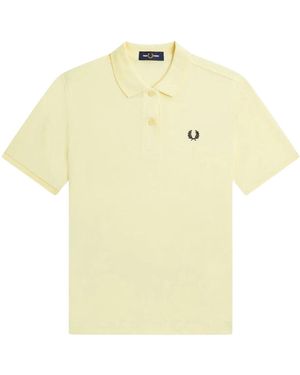 Fred Perry Logo Ice Cream Polo Shirt - Yellow