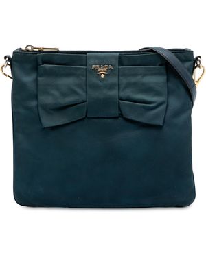 Prada Pre-Owned Tessuto Fiocco Bow Crossbody - Blue
