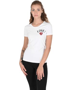 Love Moschino Hort Leeve Crew Neck Tee - White