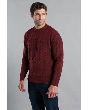 Kensington Eastside Rope Cable Knit Crew Neck Jumper - Red