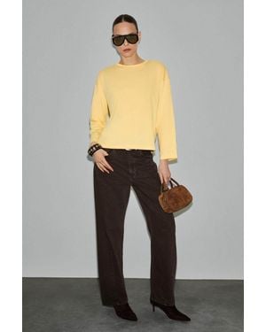 Grimelange Oversized Crew Neck T-Shirt - Yellow
