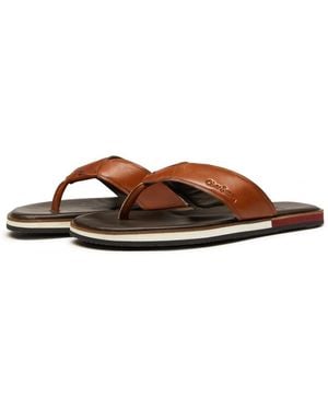 Oliver Sweeney Saltash Leather Flip Flops - Brown