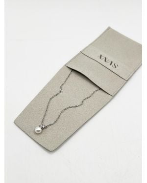 SVNX Pearl Diamante Necklace - White