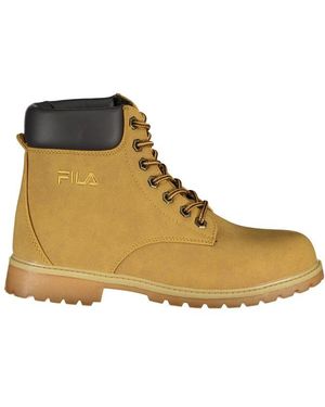 Fila Schoenen ,Geel ,Polyester Stijlvolle Geborduurde Veterschoenen - Naturel