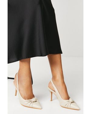 Wallis Deja Knot Detail Slingback Stiletto Court Shoes - Black