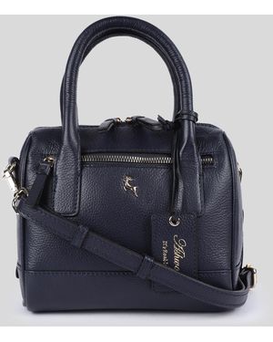 Ashwood Leather 'Moda Siciliana' Real Tote Crossbody Bag - Blue