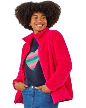 Roman Soft Sherpa Fleece Jacket - Red