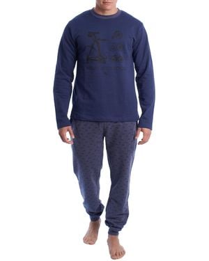 Kisses&Love Winter Plush Cotton Pyjamas Klp6 - Blue