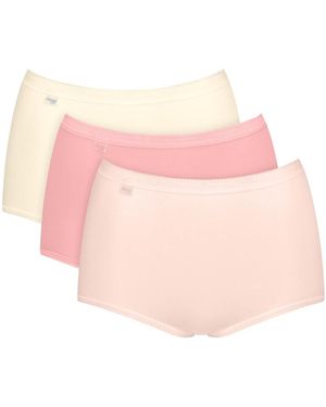 Sloggi Basic+ Maxi 3 Pack Briefs - Pink