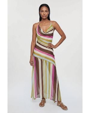 Karen Millen Beach Viscose Georgette Photographic Floral Slip Dress - White