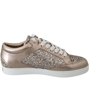 Jimmy Choo 's Miami Ballet Roze Leren Sneakers - Bruin