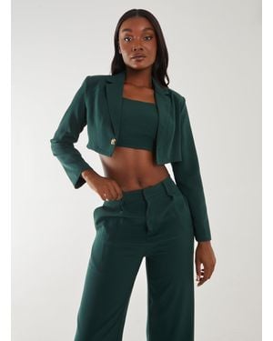 Pink Vanilla Cropped Blazer - Green