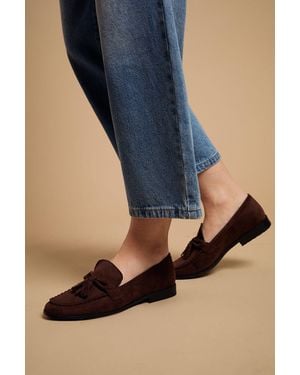 Oasis Toni Faux Suede Tassel Loafers - Blue