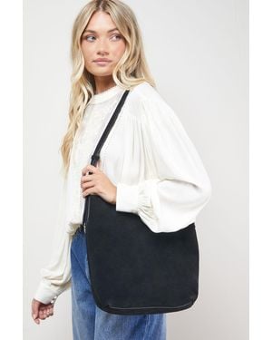 Oasis Lilah Suede Slouch Bag - White