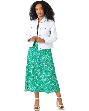 Roman Petite Bleached Denim Jacket - Green