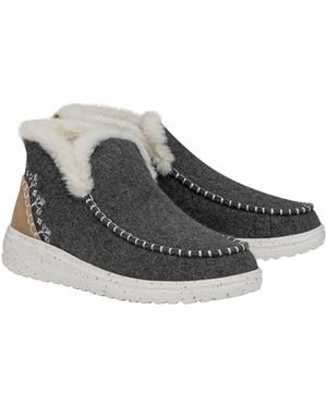 HEYDUDE Denny Wool Faux Shearling Boots - Grey