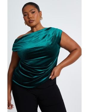 Quiz Curve Bottle Velvet Top - Blue