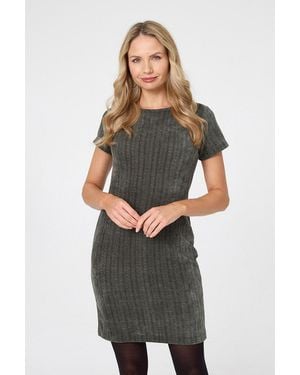 Izabel London Textured Cap Sleeve Short Bodycon Dress - Green
