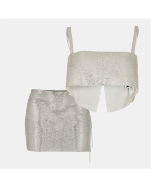 Amy Lynn Amylynn Spaghetti Strap Sleeveless Top Skirt Set - White