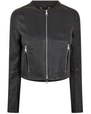 BOSS 10251863 01 Leather Jacket - Black