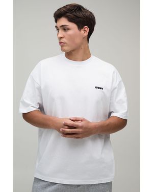 BoohooMAN Oversized Sport Embroidered T-Shirt - Grey