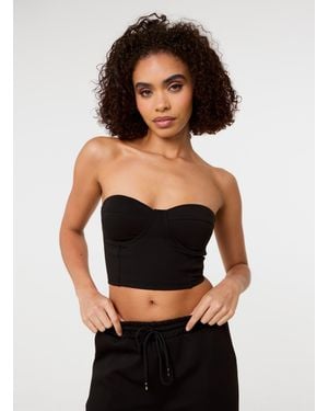 Pink Vanilla Bustier Jersey Zip Back - Black