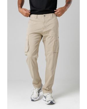 Firetrap Cotton Stretch Utility Cargo Trousers With Oversized Pockets - Natural