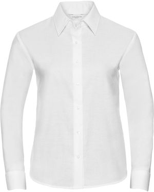 Russell Collection Oxford Long-Sleeved Shirt - White