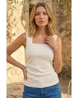 Roman Textured Stretch Top - Blue
