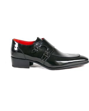 Jeffery West Anderson 'Wild One' Monk Shoe Leather - Black