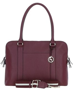 Ashwood Leather 'Cuore Di Cuoio' 3 Section Large Handbag - Purple