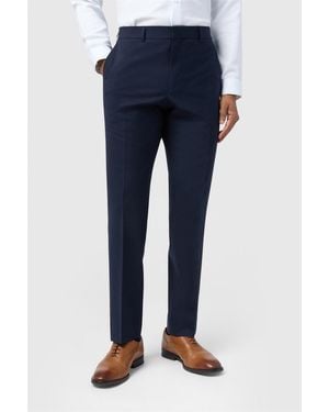 Ted Baker Flat Fronted Slim Fit Suit Trousers - Blue