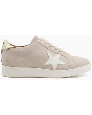 Dune Edriss Star Motif Lace Up Trainers - White