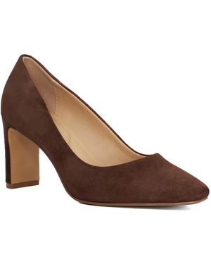 Dune Arriving High Block Heel Court Shoes - Brown
