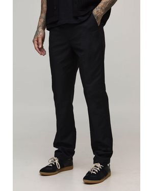 BoohooMAN Tall Straight Fit Tailored Trousers - Black