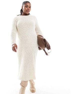 ONLY Textured Midaxi Knitted Dress - White