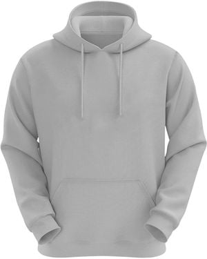 VR2 Denim Plain Hoodie Long Sleeve Pullover - Grey