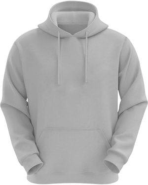 VR2 Denim Plain Hoodie Long Sleeve Pullover - Grey