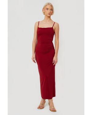 Brave Soul Strappy Square Neck Midi Dress - Red