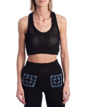 Zadig & Voltaire Kwtt00103 Openwork Knit Top - Black